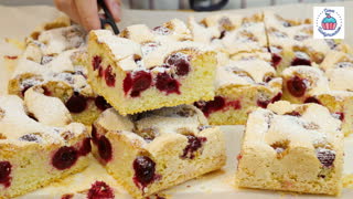 Шарлотка с вишней: пышный, сочный, ягодный пирог!